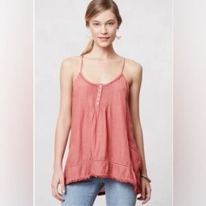 Anthropologie Maeve Tarim Swing Tank Size 10 Dusty Red Pre-owned
